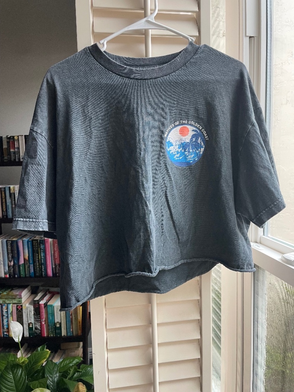 J. Galt Charcoal Gray cropped short sleeved t-shirt